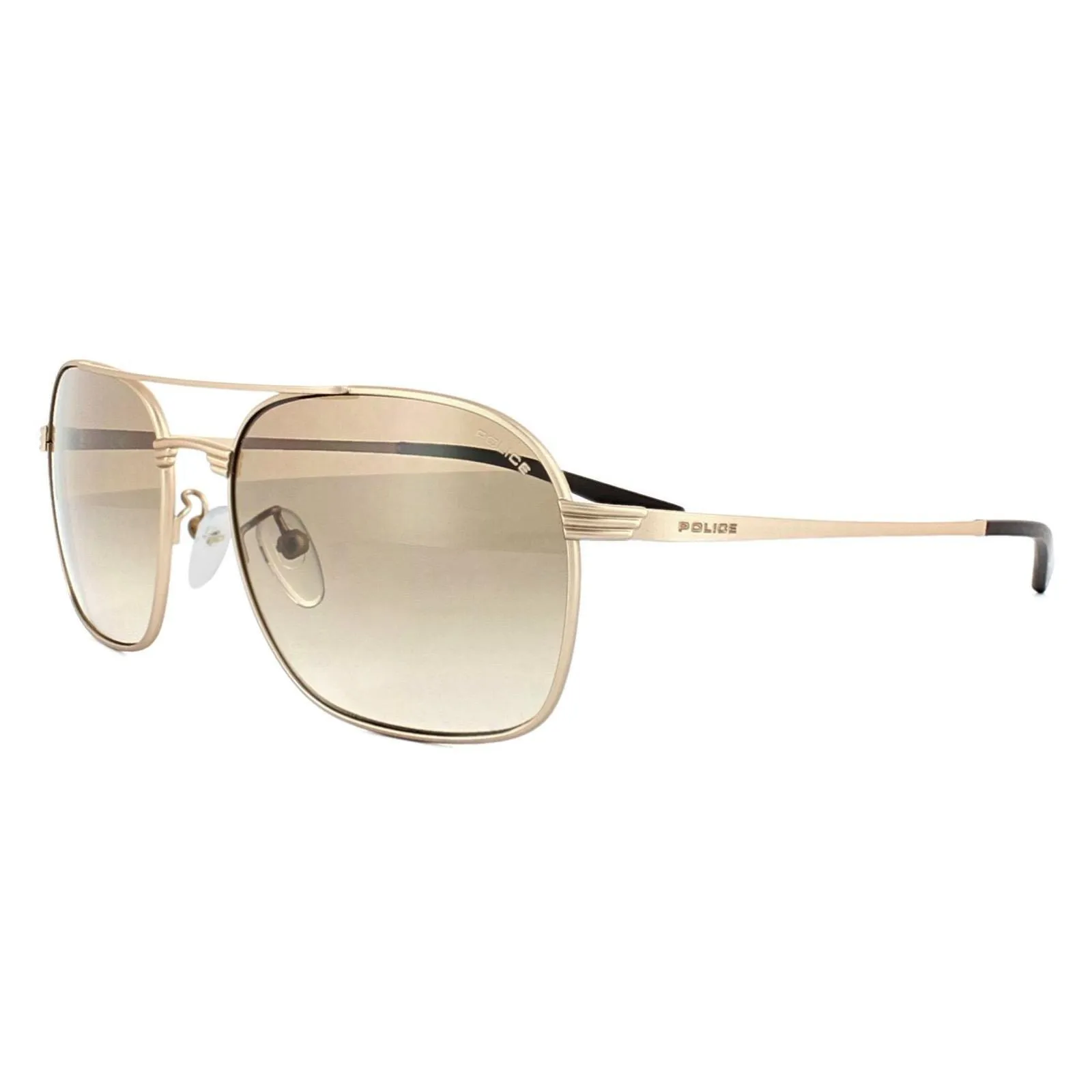 Sunglasses | Aviator Polished Gold Brown Gradient Sunglasses | Police