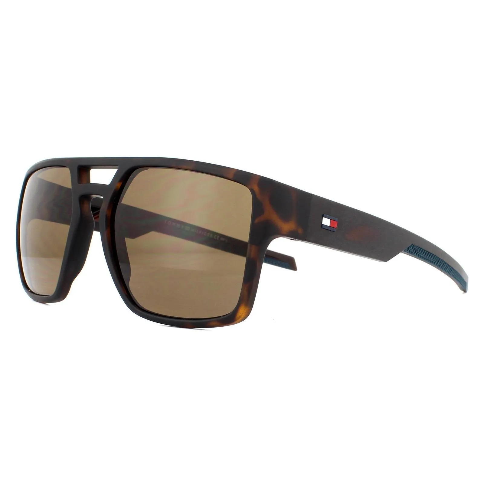 Sunglasses | Rectangle Matte Havana Brown Sunglasses | Tommy Hilfiger