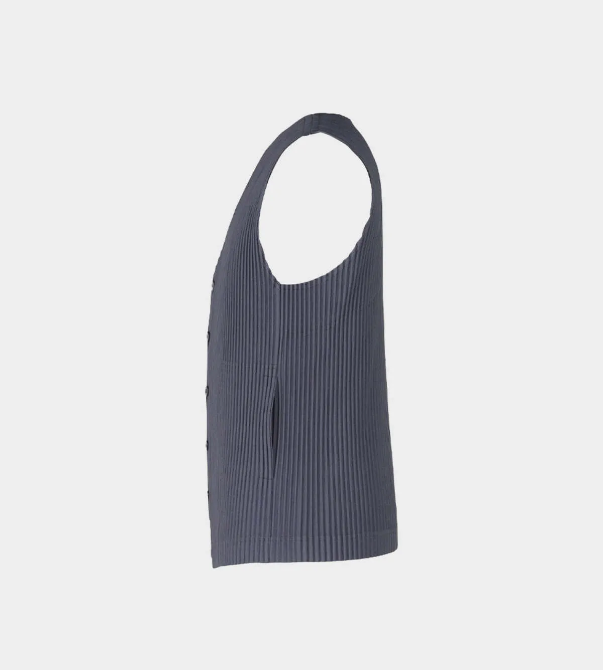 Tailored Pleats Vest - Blue Charcoal