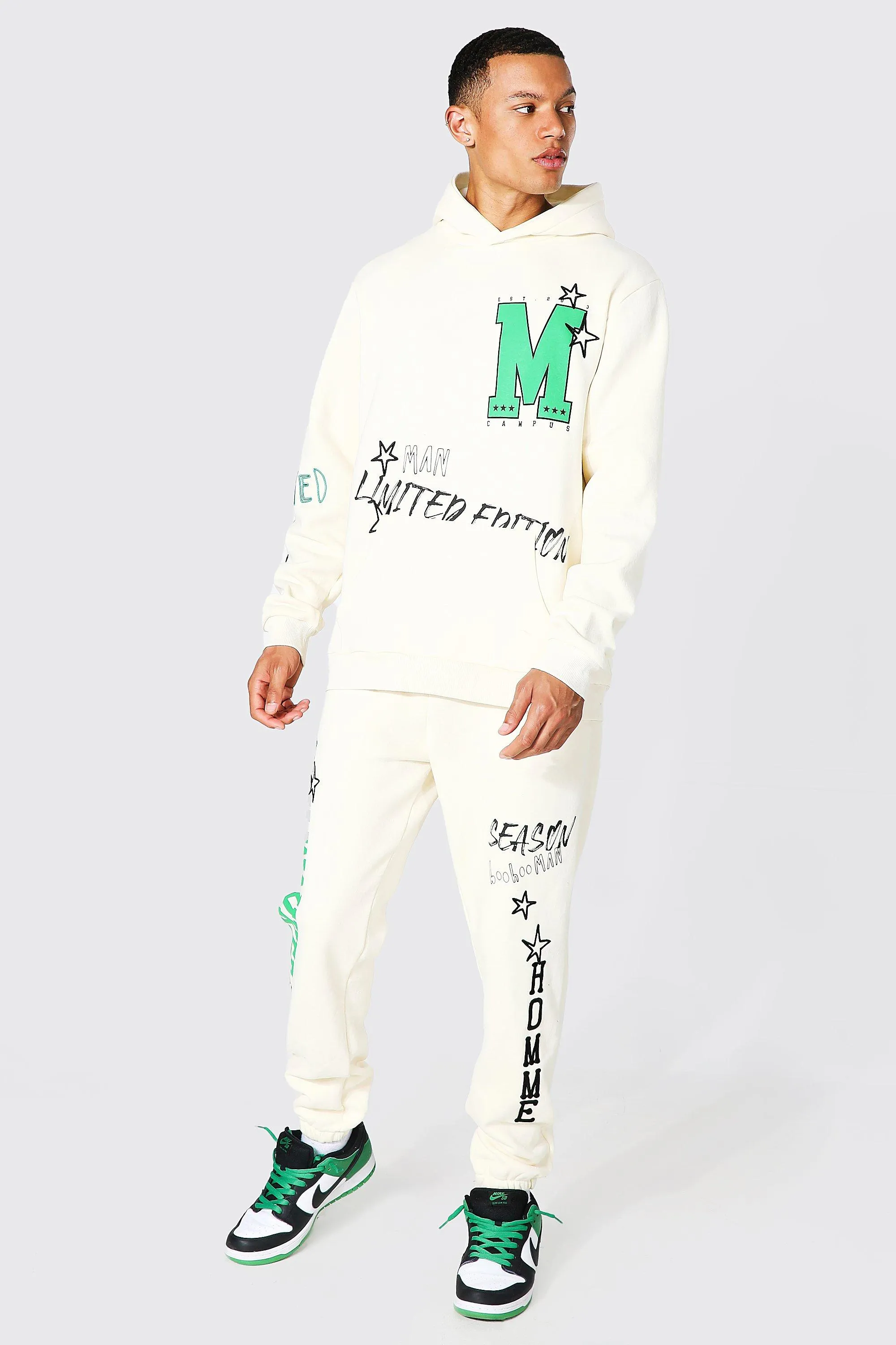 Tall M Graffiti Print Hooded Tracksuit