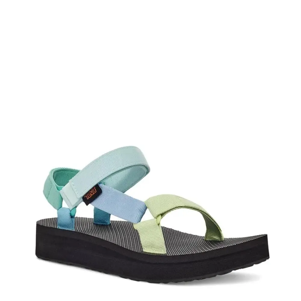 Teva Womens Midform Universal Sandals Light Green Multi