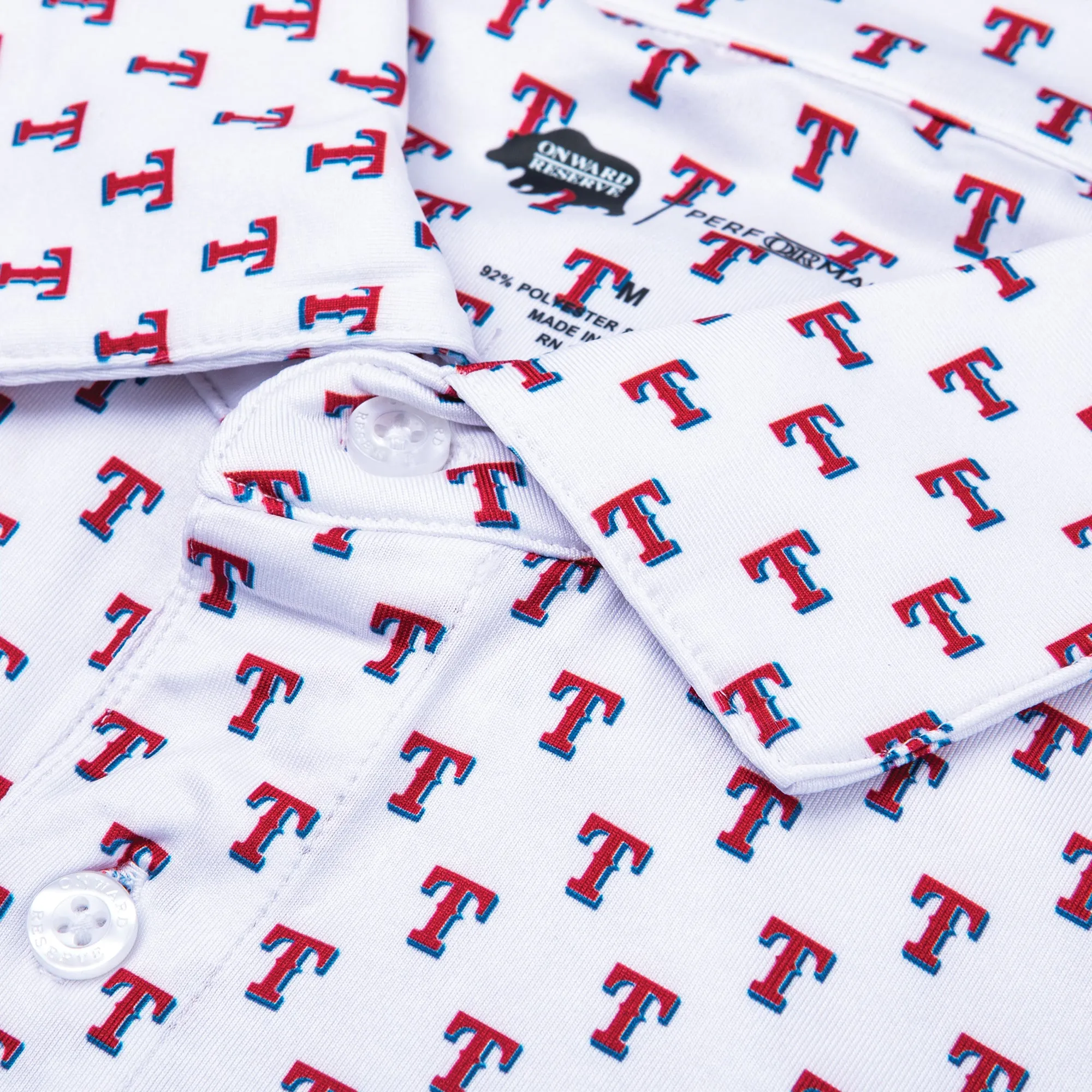 Texas Rangers Printed Performance  Polo