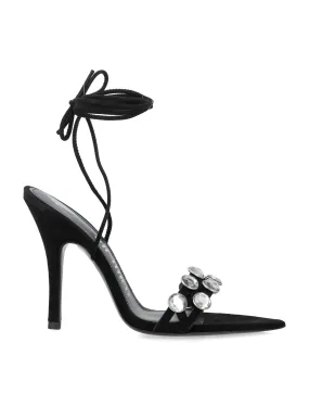 THE ATTICO Stunning Black Grid Sandals for Women