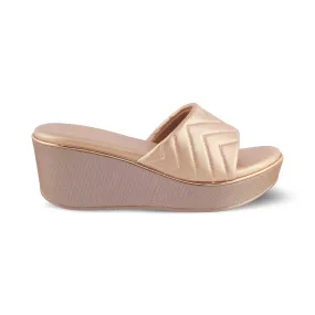 The Coldege Champagne Women's Dress Wedge Sandals Tresmode