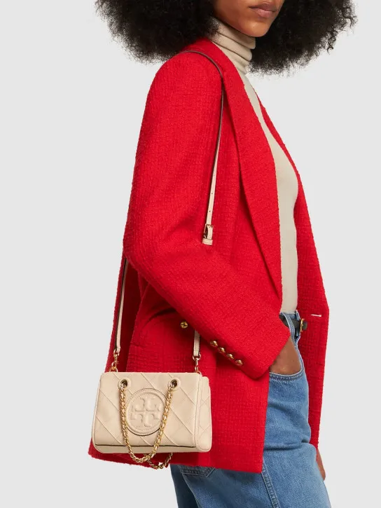 Tory Burch   Mini Fleming soft leather top handle bag 