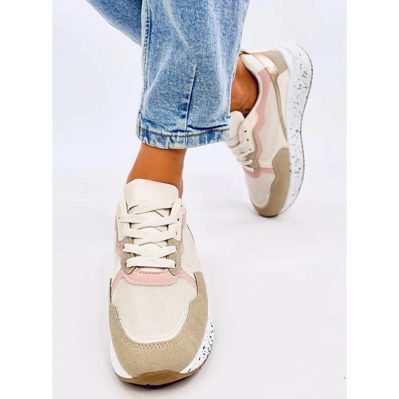 Truth Khaki women's sneakers beige pink golden