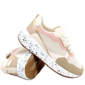 Truth Khaki women's sneakers beige pink golden