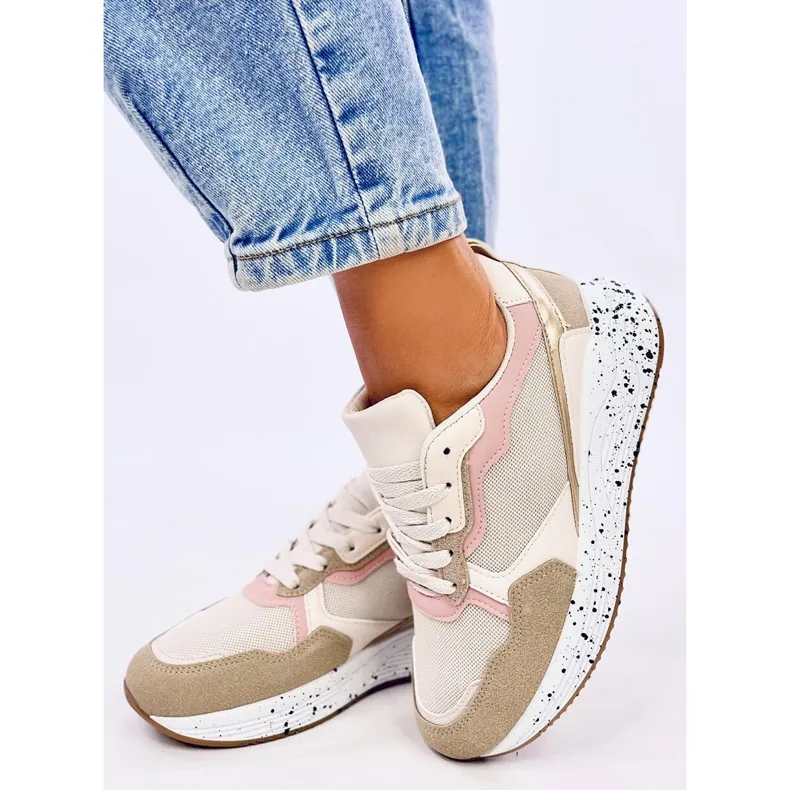 Truth Khaki women's sneakers beige pink golden