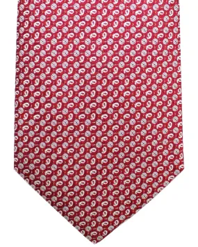 Ungaro Silk Tie Burgundy Micro Paisley - Narrow Cut Designer Necktie SALE