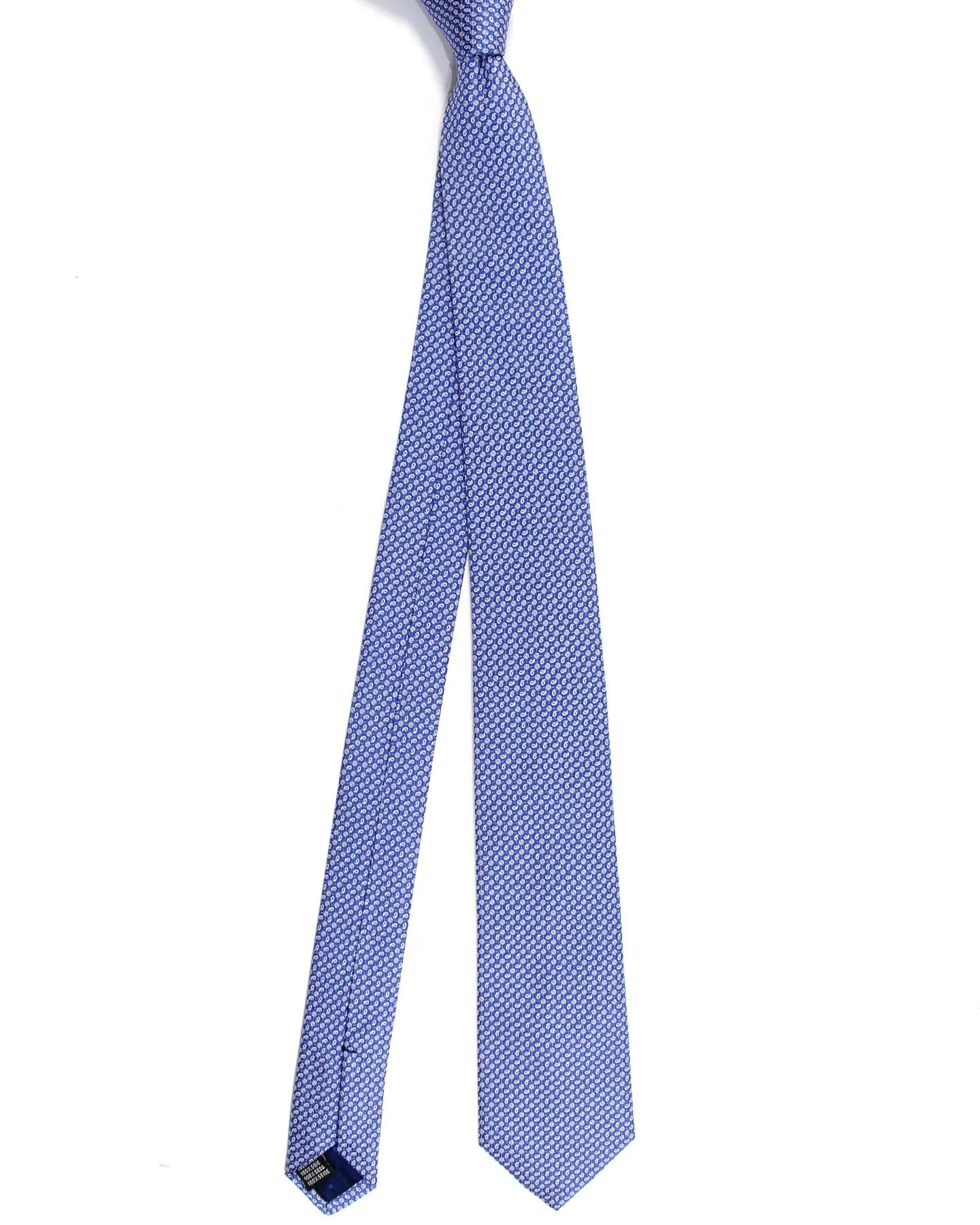 Ungaro Silk Tie Royal Blue Geometric - Narrow Cut Designer Necktie SALE