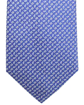 Ungaro Silk Tie Royal Blue Geometric - Narrow Cut Designer Necktie SALE