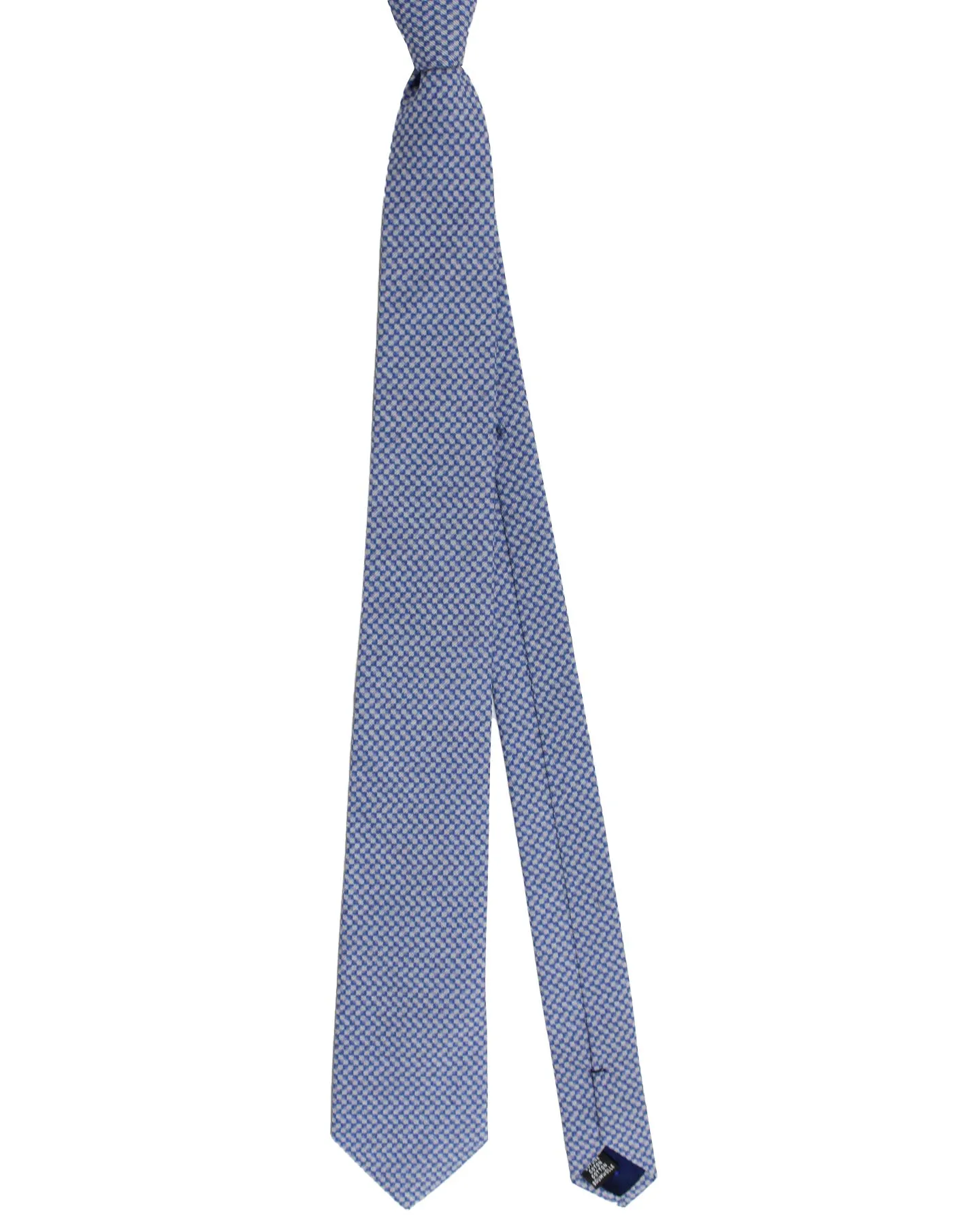 Ungaro Tie Royal Blue Gray Geometric Design - Narrow Cut Designer Necktie