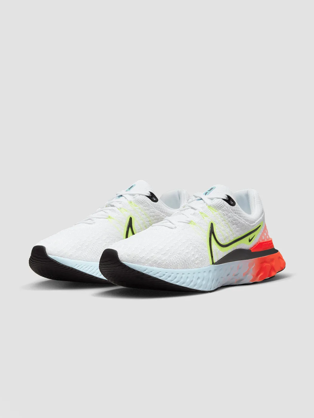 W NIKE REACT INFINITY RUN FK 3 - White/Black-Volt-Bright Crimson