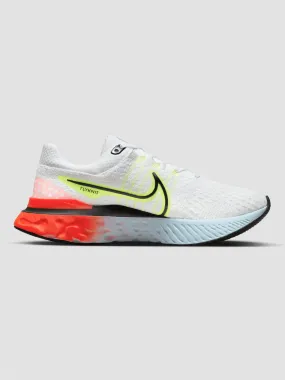 W NIKE REACT INFINITY RUN FK 3 - White/Black-Volt-Bright Crimson