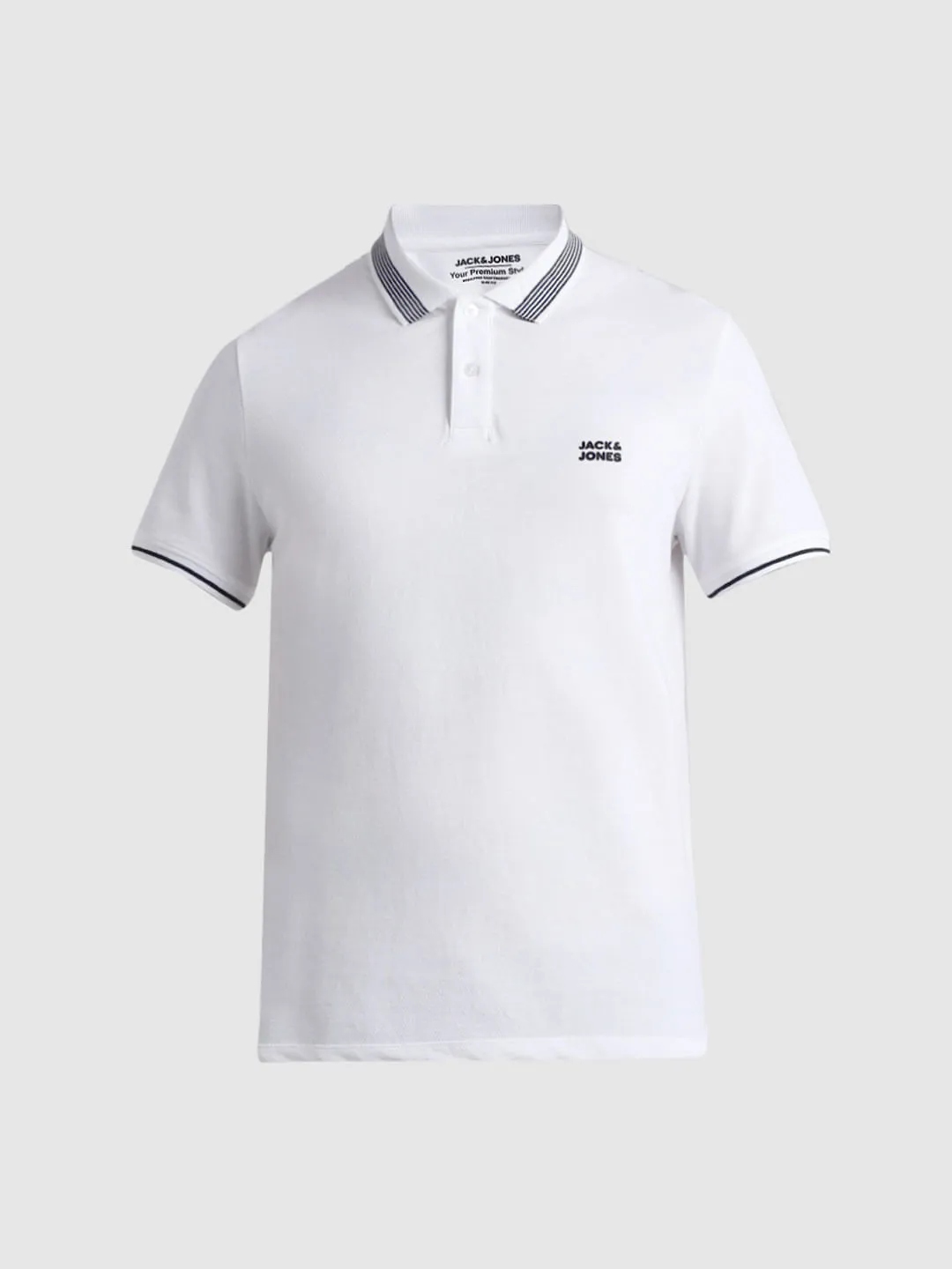 White Contrast Tipping Polo T-shirt