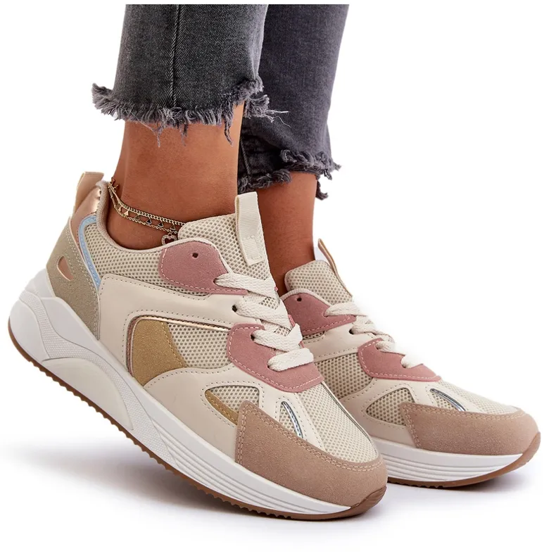 Women's Platform Sneakers Multicolor Lenivia beige