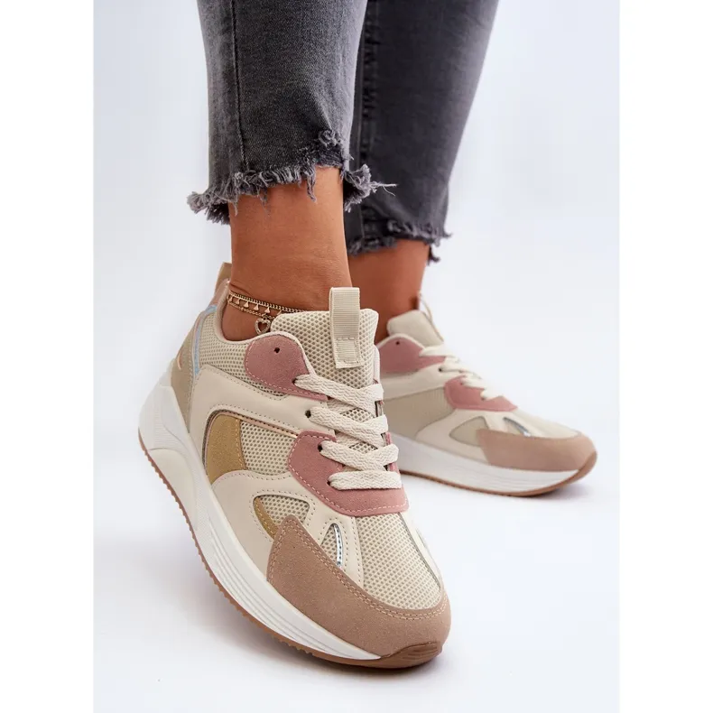 Women's Platform Sneakers Multicolor Lenivia beige