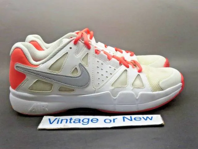 Women's nike air vapor advantage white grey hot lava tennis 599364-108 sz 10