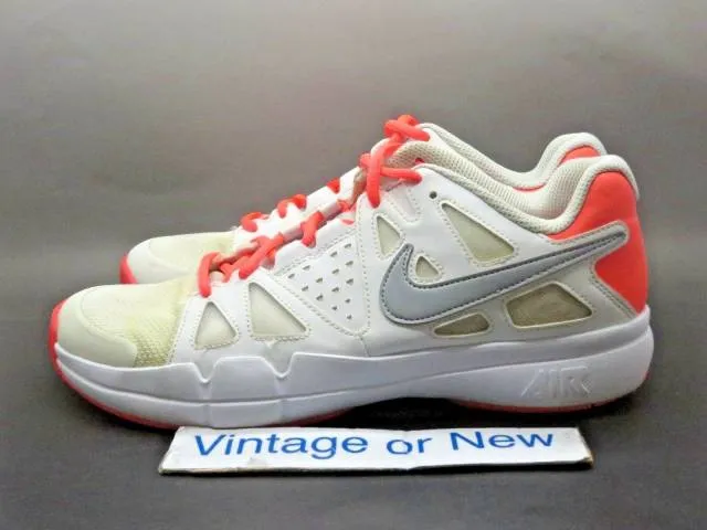 Women's nike air vapor advantage white grey hot lava tennis 599364-108 sz 10