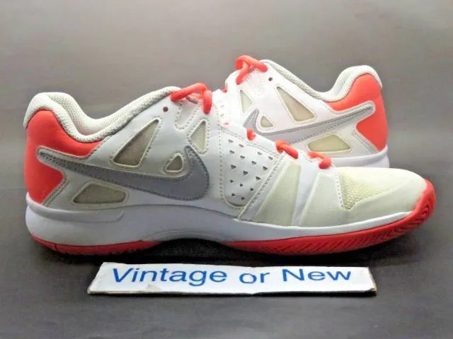 Women's nike air vapor advantage white grey hot lava tennis 599364-108 sz 10