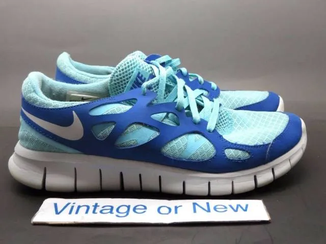 Women's nike free+ 2 tide pool blue mega blue platinum running 443816-444 sz 8