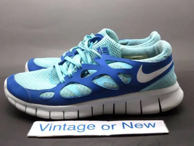 Women's nike free+ 2 tide pool blue mega blue platinum running 443816-444 sz 8