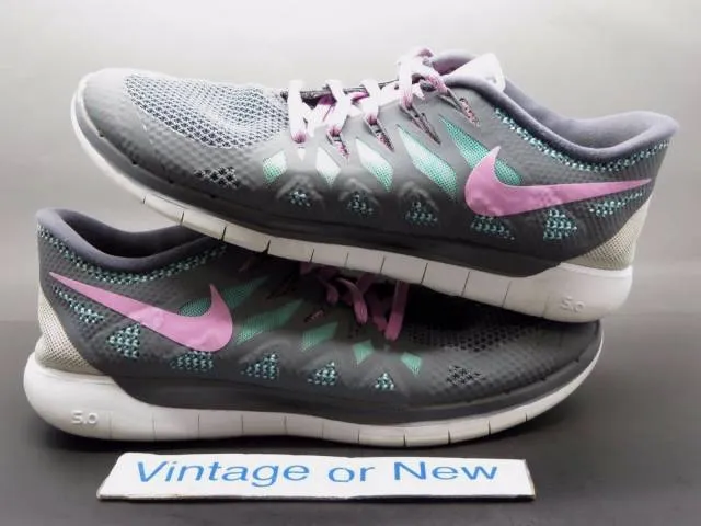 Women's nike free 5.0 dark grey light magnet turquoise running 642199-061 sz 10