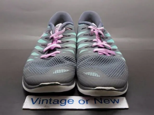 Women's nike free 5.0 dark grey light magnet turquoise running 642199-061 sz 10