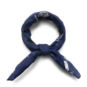 WORKWEAR SCREENPRINT COTTON BANDANA INDIGO/CREAM | Bodega