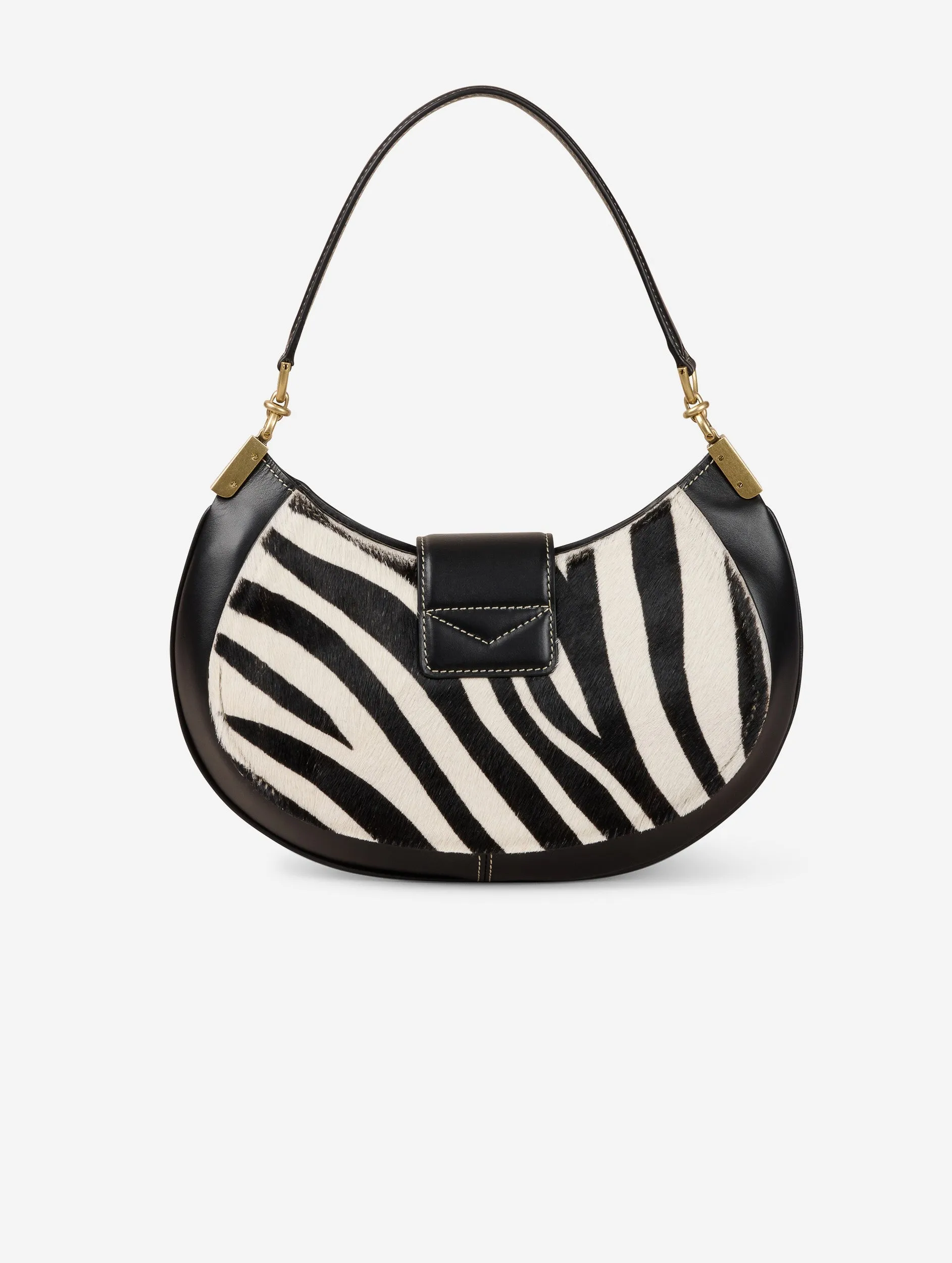 Zebra print calf hair leather KISS ME bag