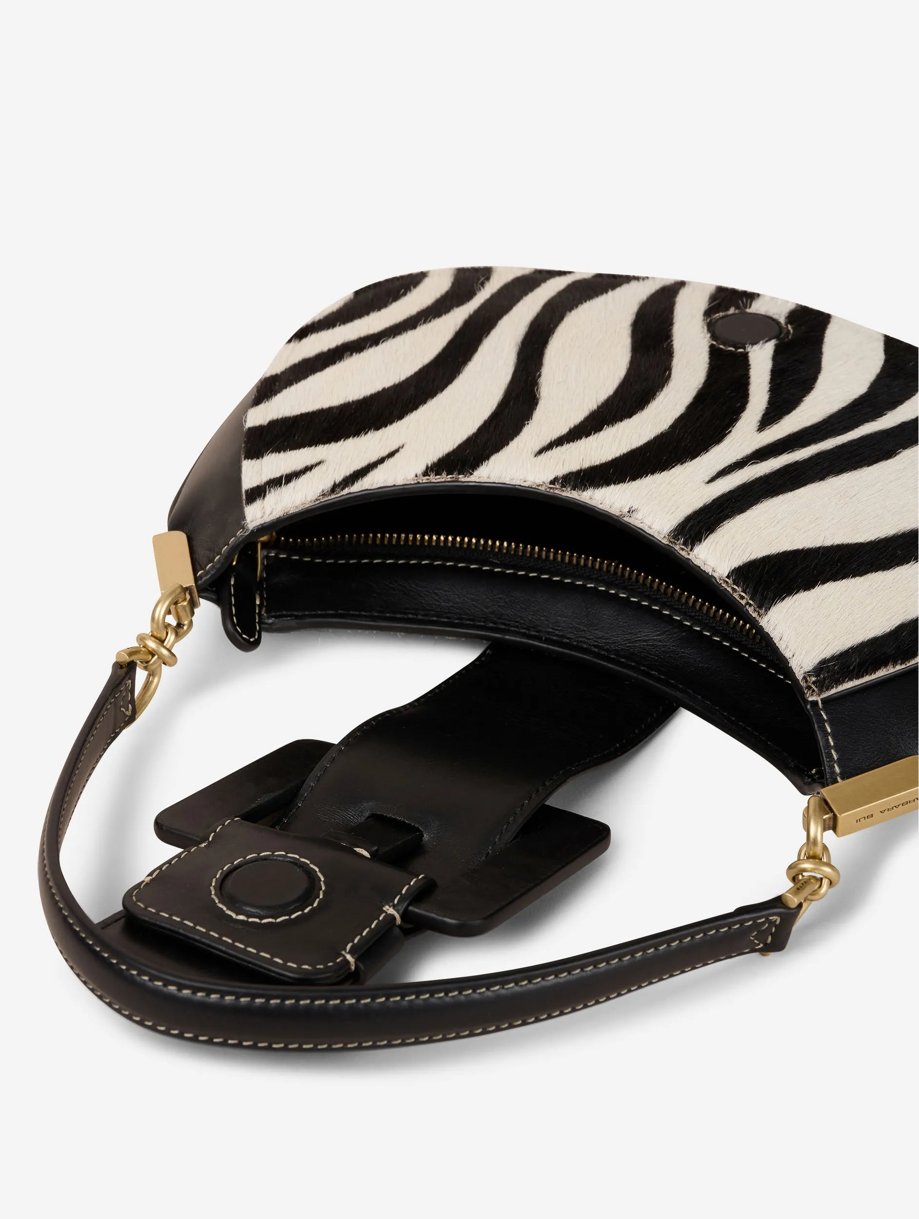 Zebra print calf hair leather KISS ME bag