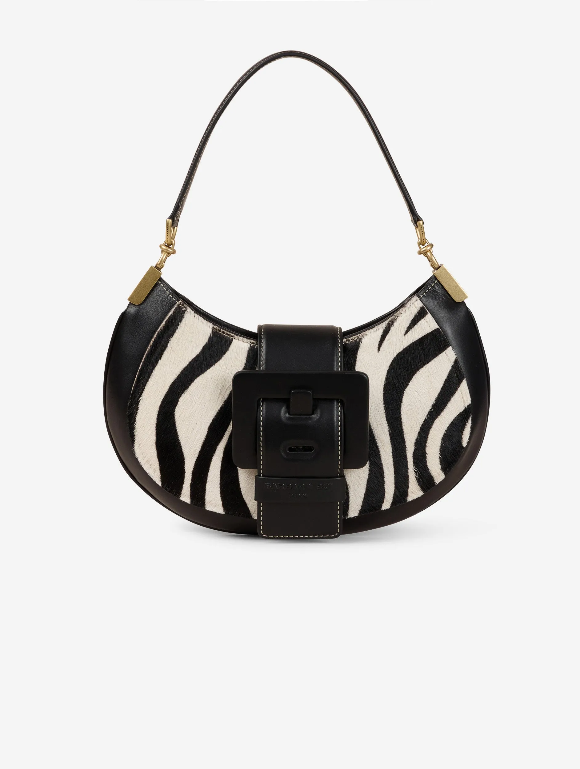 Zebra print calf hair leather KISS ME bag