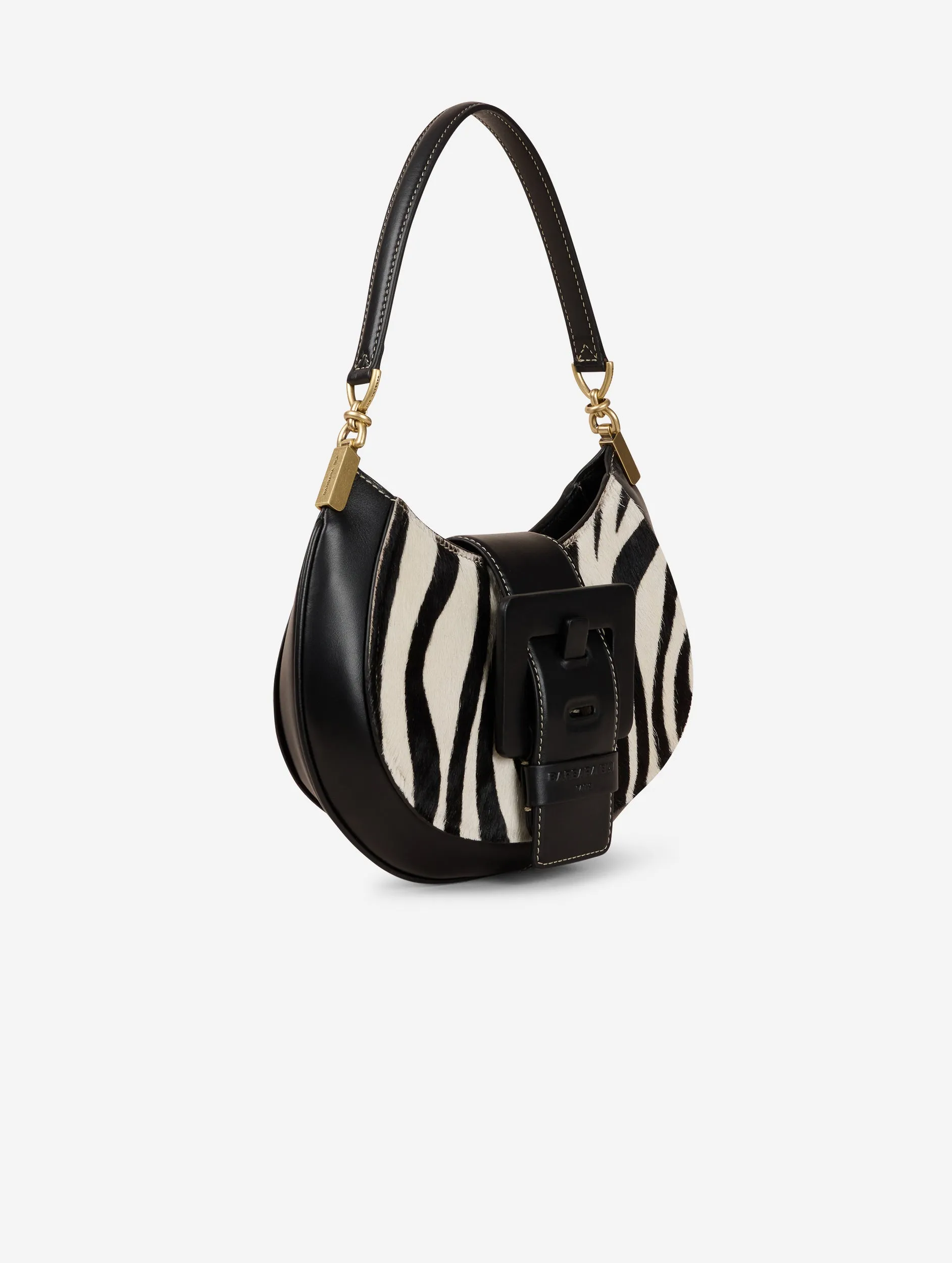 Zebra print calf hair leather KISS ME bag