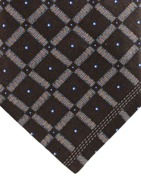 Zilli Silk Tie Brown Check - Wide Necktie FINAL SALE