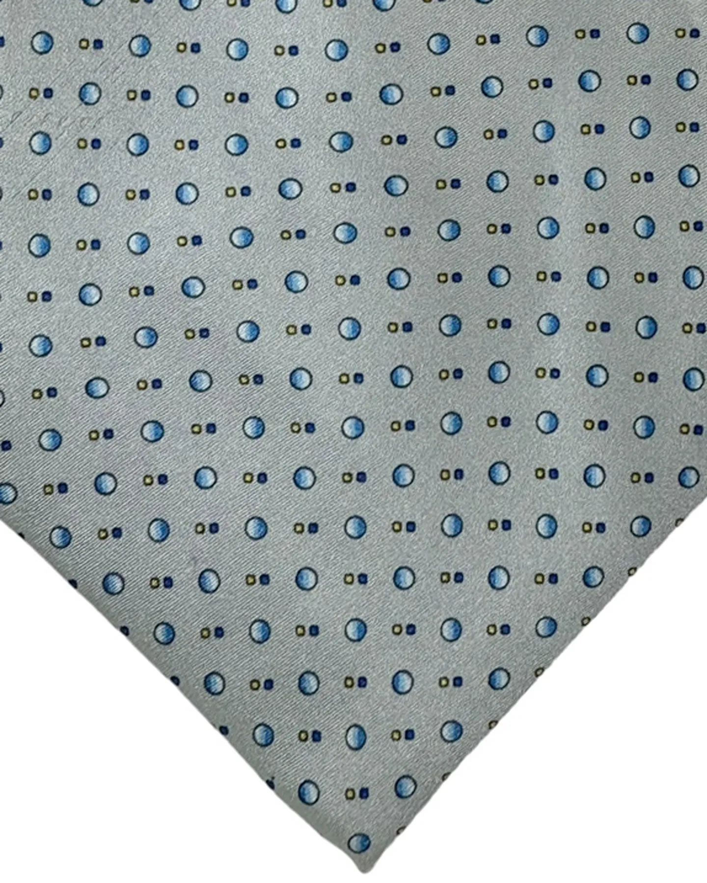 Zilli Silk Tie Gray Blue Micro Pattern Design - Wide Necktie