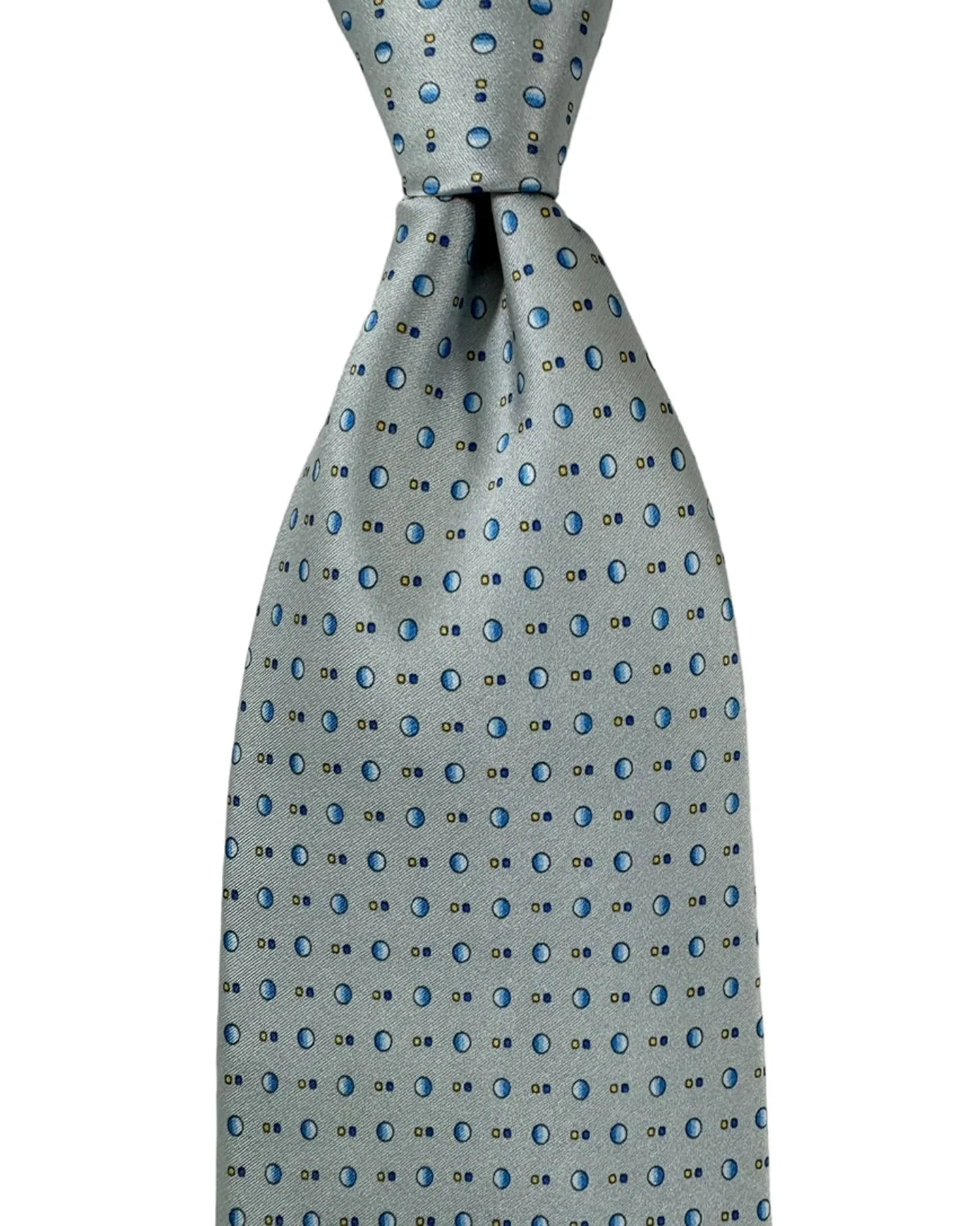 Zilli Silk Tie Gray Blue Micro Pattern Design - Wide Necktie