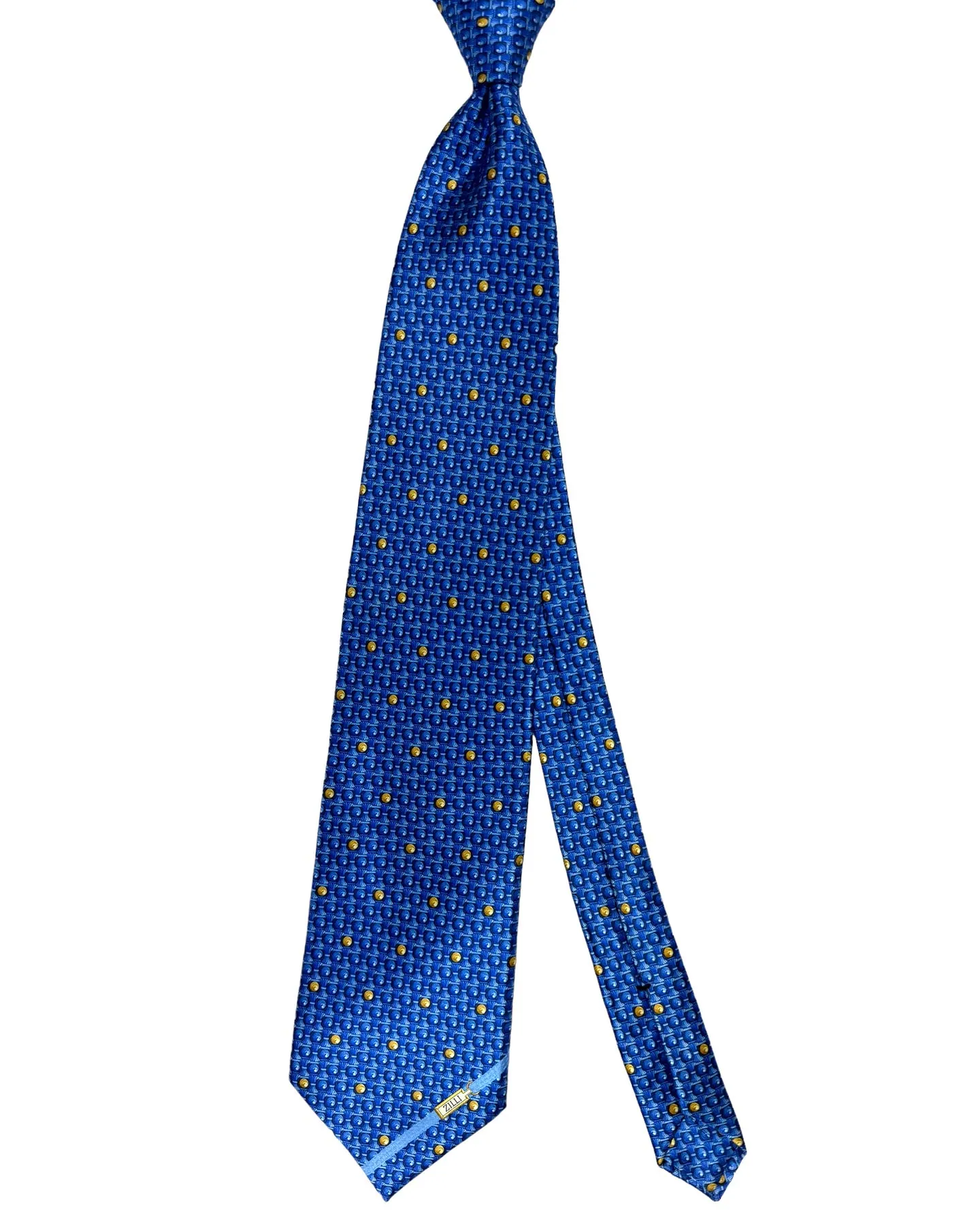 Zilli Silk Tie Royal Blue Design - Wide Necktie