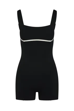 Zion Romper - Black/Ivory