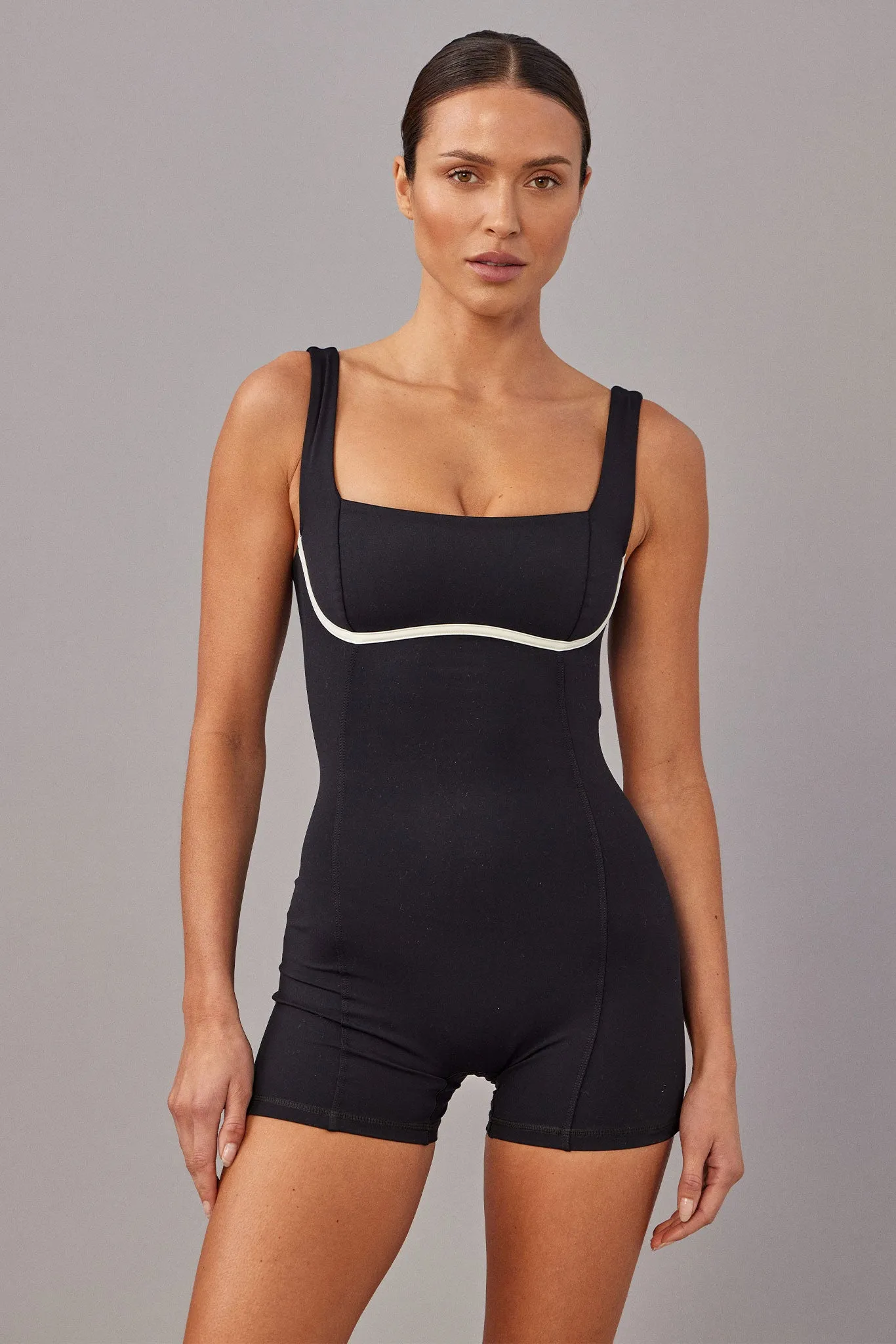 Zion Romper - Black/Ivory