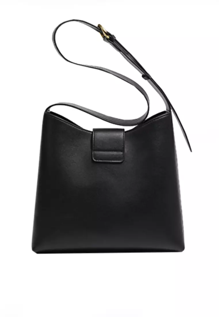 ZITIQUE Leather oblique back barrel bag