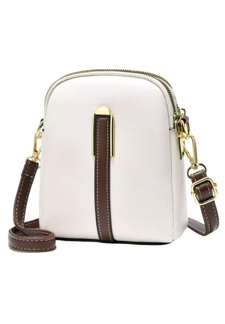 ZITIQUE Stylish contrast leather cross-body bag