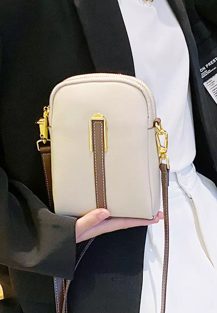 ZITIQUE Stylish contrast leather cross-body bag